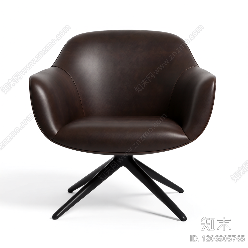 黑色现代扶手椅3D模型下载【ID:1206905765】