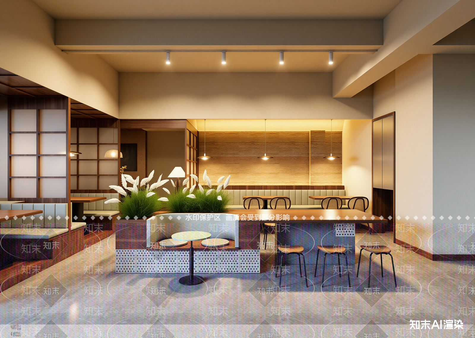 侘寂咖啡厅3D模型下载【ID:1214443809】