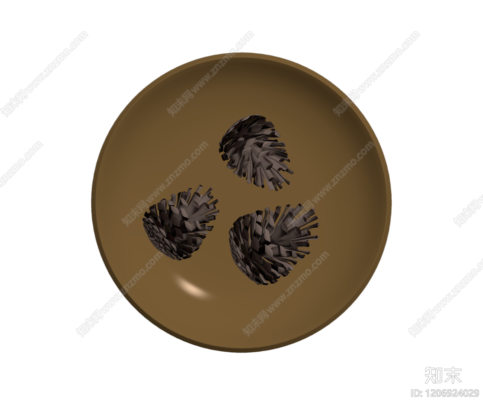 松果装饰盘3D模型下载【ID:1206924029】