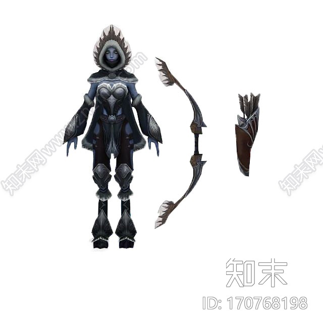 现代3D游戏人物角色女CG模型下载【ID:170768198】