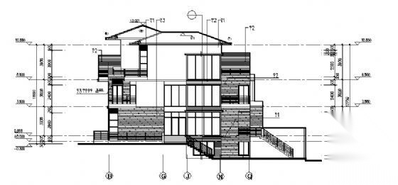 万科丹堤3号别墅建筑施工图cad施工图下载【ID:149903189】