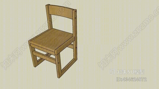 宿舍椅SU模型下载【ID:434624072】