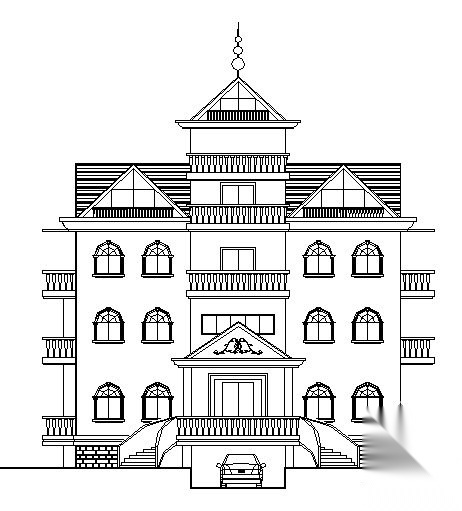 某三层欧式农居施工图施工图下载【ID:149900186】