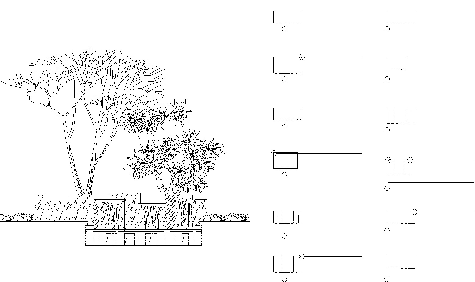 别墅庭院花园景观全套CAD施工图施工图下载【ID:160714189】