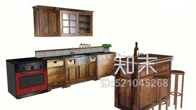 滑é罗恩，厨房和餐厅酒吧家世界SU模型下载【ID:521045268】