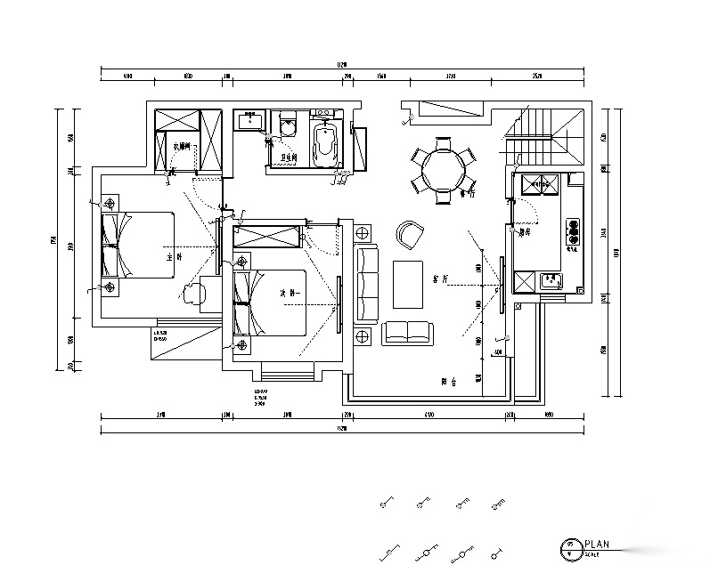 冬日阳光北欧风格复式住宅设计施工图（附效果图）施工图下载【ID:160494170】