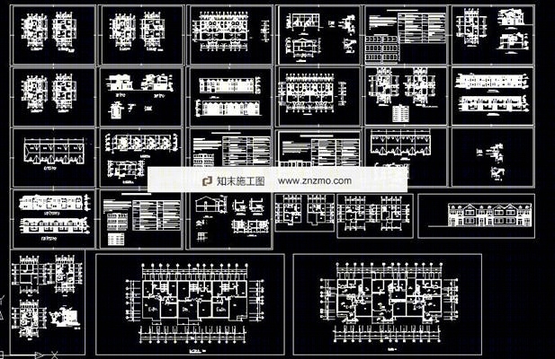 多层别墅户型建施-1cad施工图下载【ID:56951252】