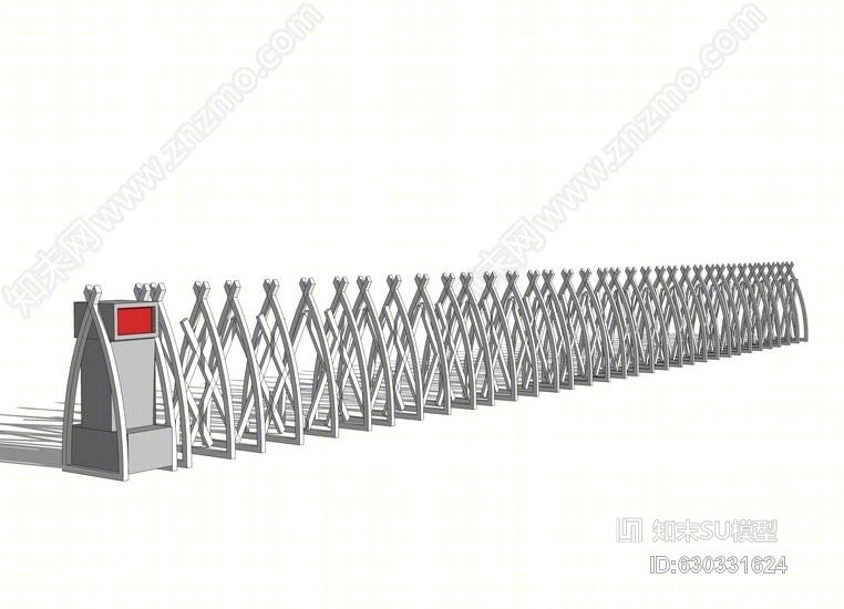 自动伸缩门SU模型下载【ID:630331624】