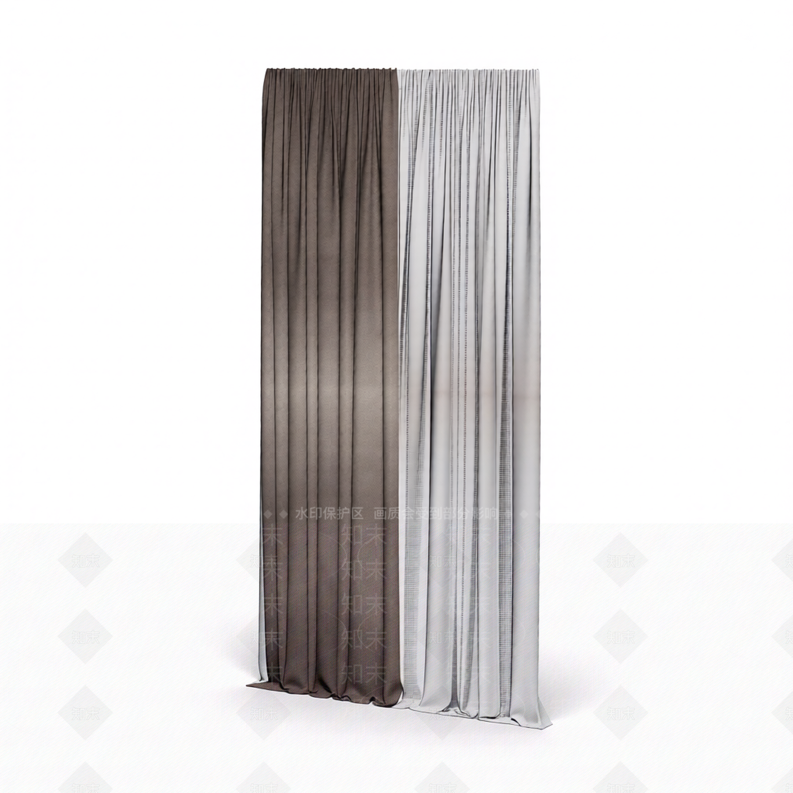 双色窗帘组合3D模型下载【ID:1206184033】