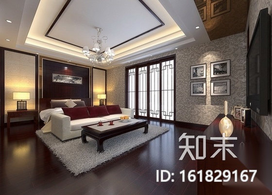 现代高档三层新中式别墅室内装修图（含效果）cad施工图下载【ID:161829167】