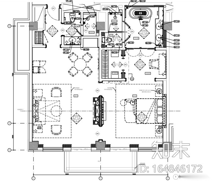 文安希尔顿度假酒店CAD+PDF施工图cad施工图下载【ID:164846172】