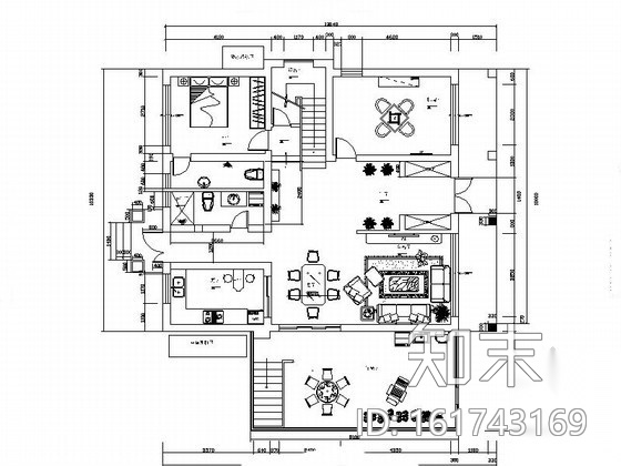 [上海]混搭古典三层别墅样板间装修图（含效果）施工图下载【ID:161743169】