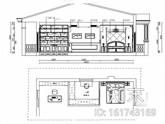 [上海]混搭古典三层别墅样板间装修图（含效果）施工图下载【ID:161743169】