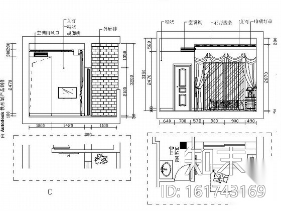 [上海]混搭古典三层别墅样板间装修图（含效果）施工图下载【ID:161743169】