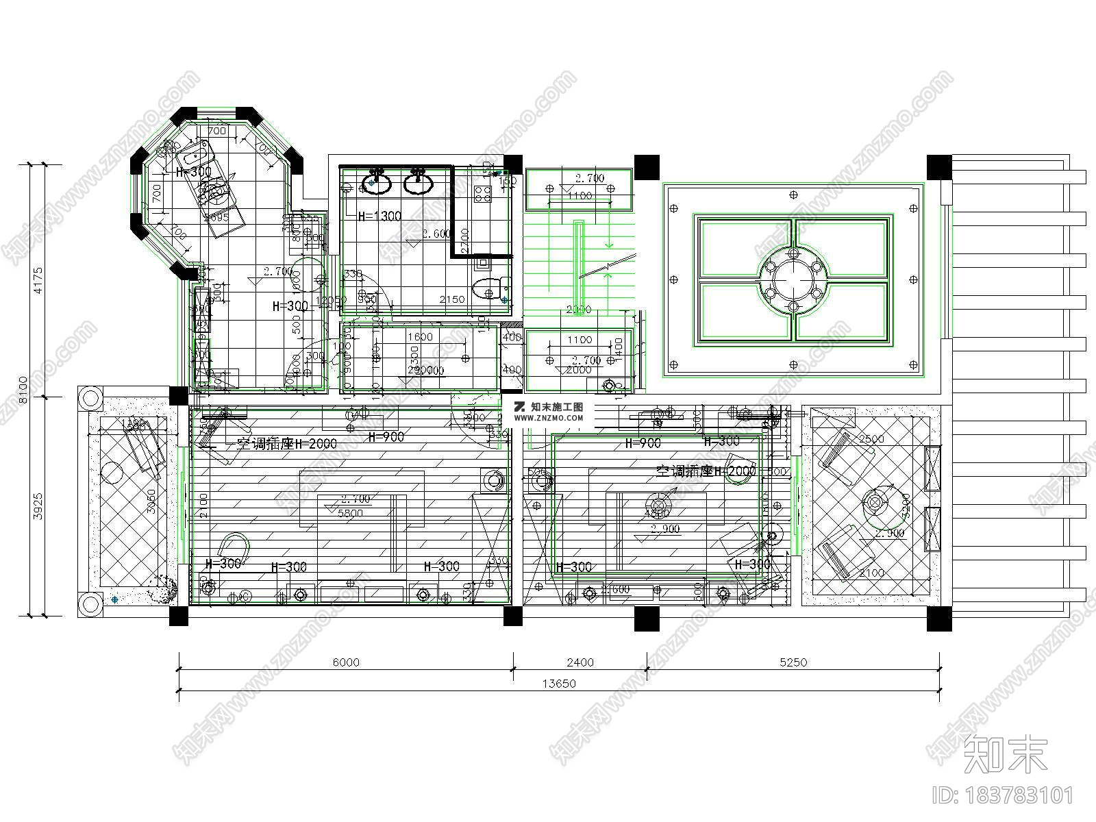 欧式雅安三层别墅设计CAD施工图及效果图下载cad施工图下载【ID:183783101】