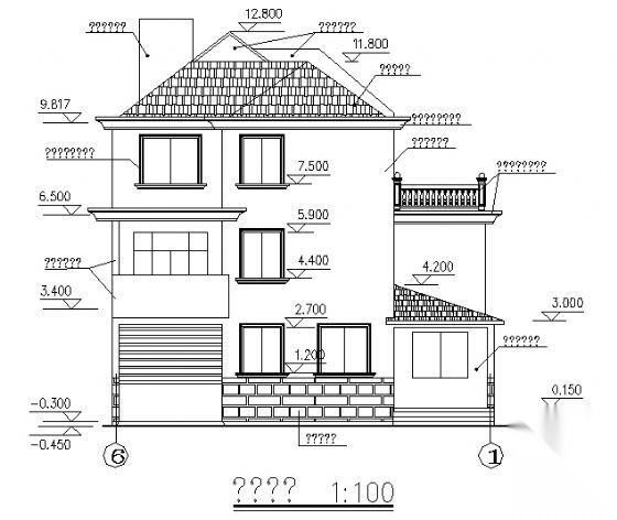 某三层小别墅建筑施工图施工图下载【ID:149903113】