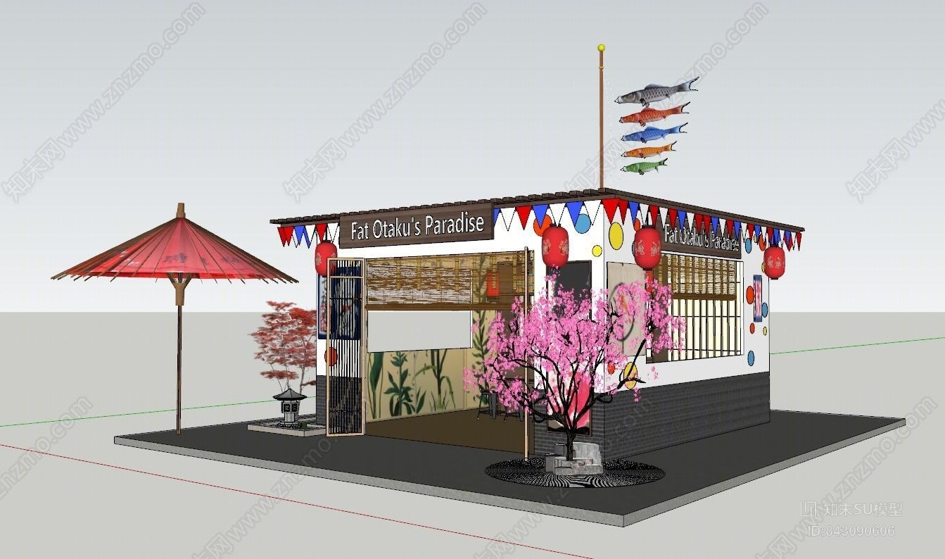 日式店铺SU模型下载【ID:843090606】