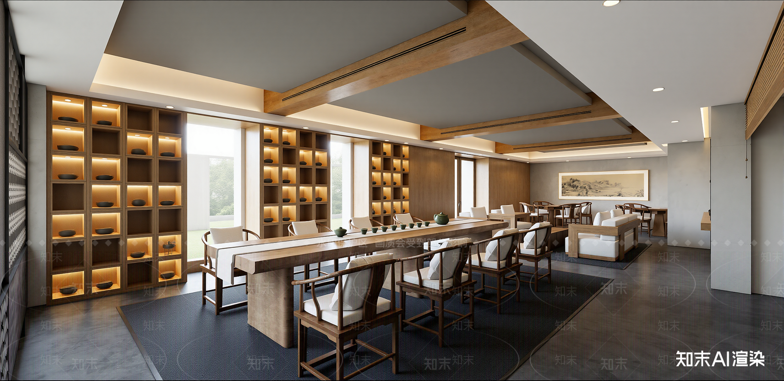 新中式棋牌室SU模型下载【ID:1216058335】