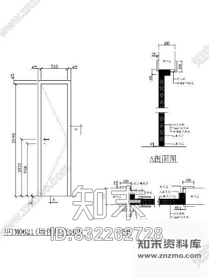 图块/节点单开防火门深化图cad施工图下载【ID:832262728】