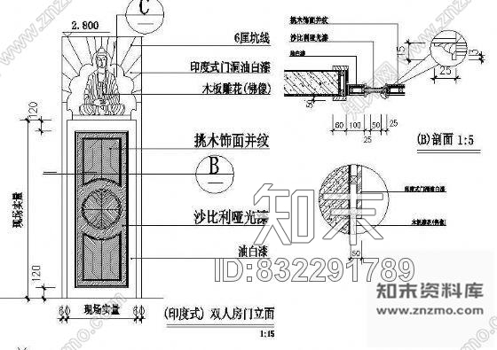 图块/节点印度式门样cad施工图下载【ID:832291789】