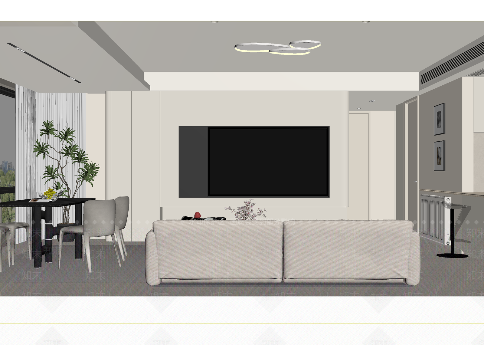 现代客餐厅3D模型下载【ID:1215105233】
