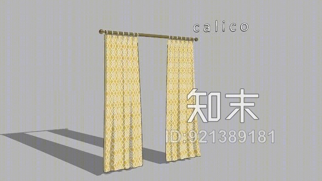 扇形褶皱窗帘SU模型下载【ID:921389181】