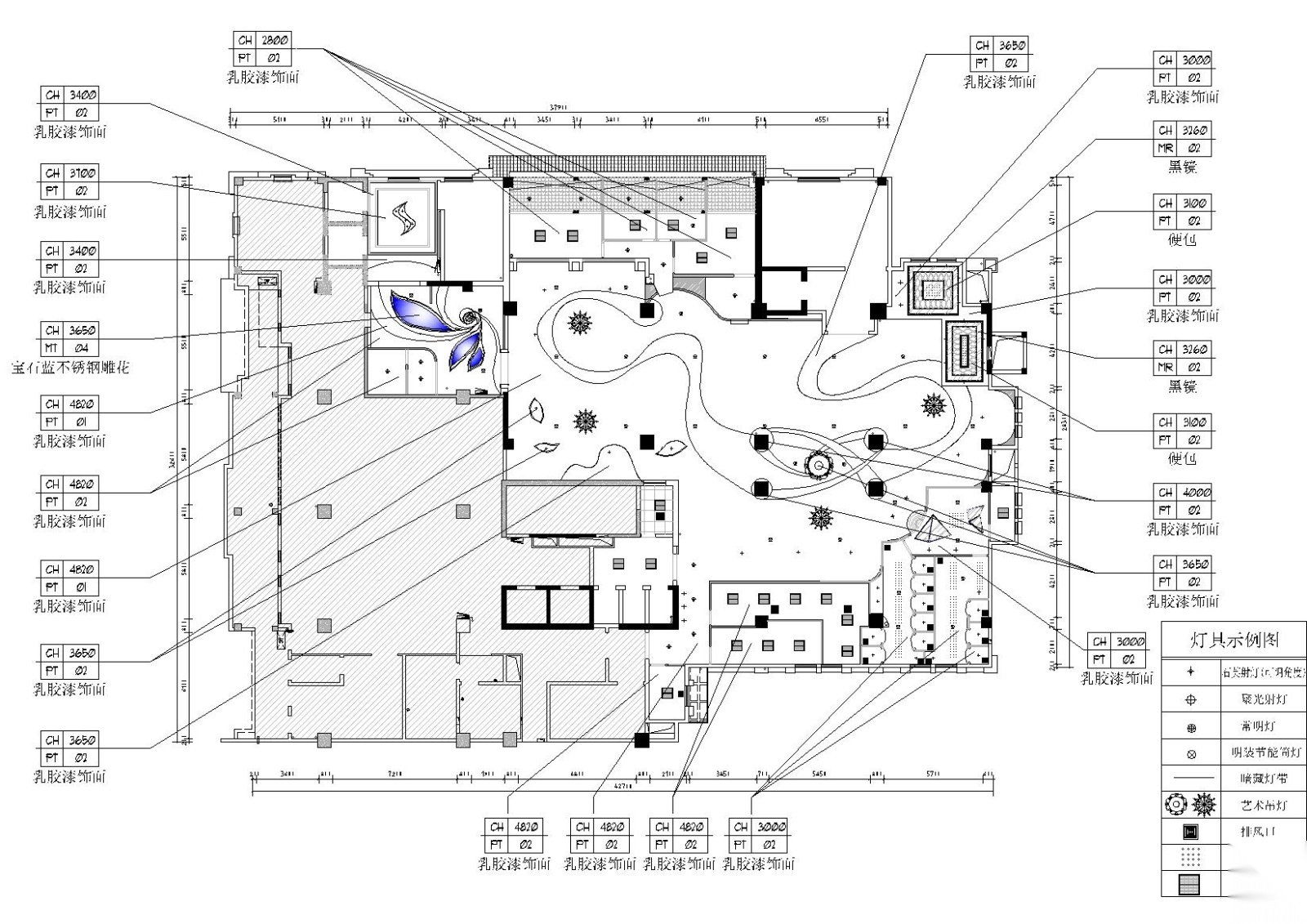 [广西]天琴酒吧全套装饰项目施工图+效果图cad施工图下载【ID:160710156】