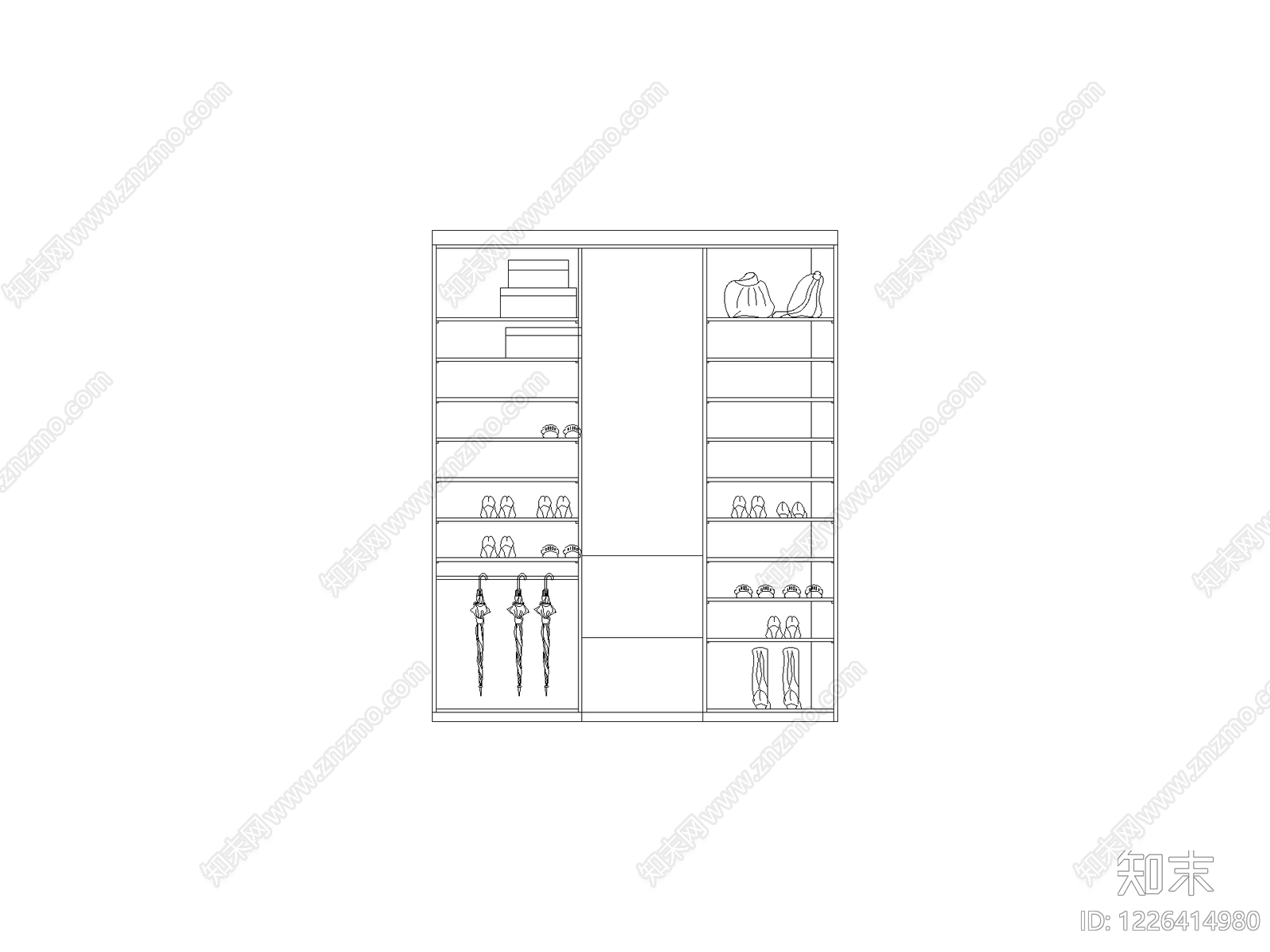柜子平立面cad施工图下载【ID:1226414980】