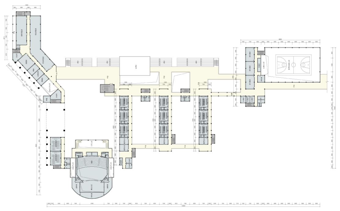 [浙江]杭州五常中学建筑方案cad施工图下载【ID:151648169】