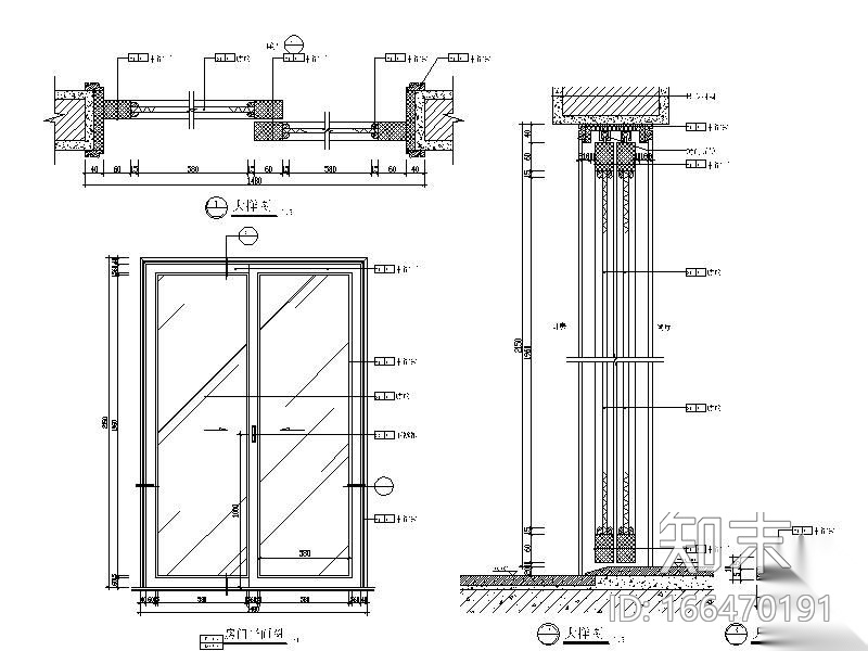 厨房玻璃门施工图下载【ID:166470191】