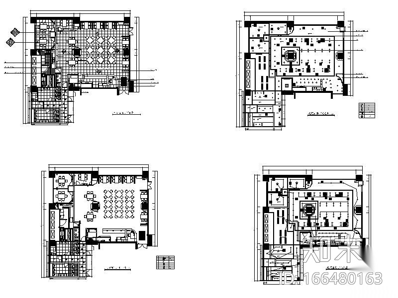 西餐厅平面图cad施工图下载【ID:166480163】