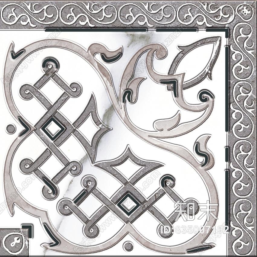 地面贴图印象凡尔赛风格地面拼花围边效果图五贴图下载【ID:835007192】