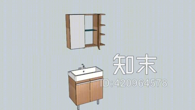 镜柜浴室水槽SU模型下载【ID:420964578】
