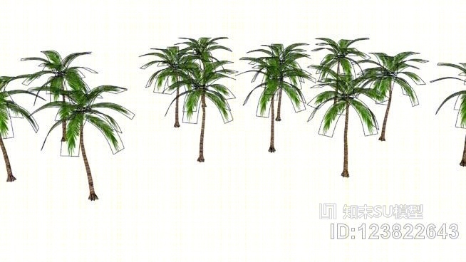 棕榈树动态构件SU模型下载【ID:123822643】