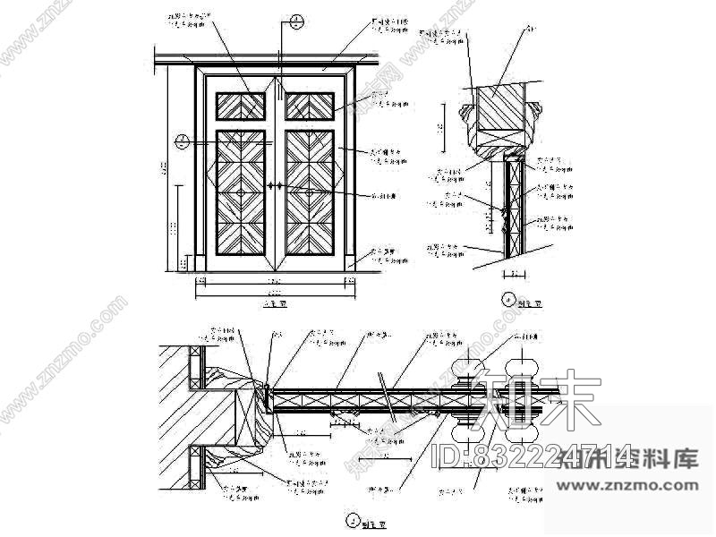 图块/节点酒店双扇门详图cad施工图下载【ID:832224714】