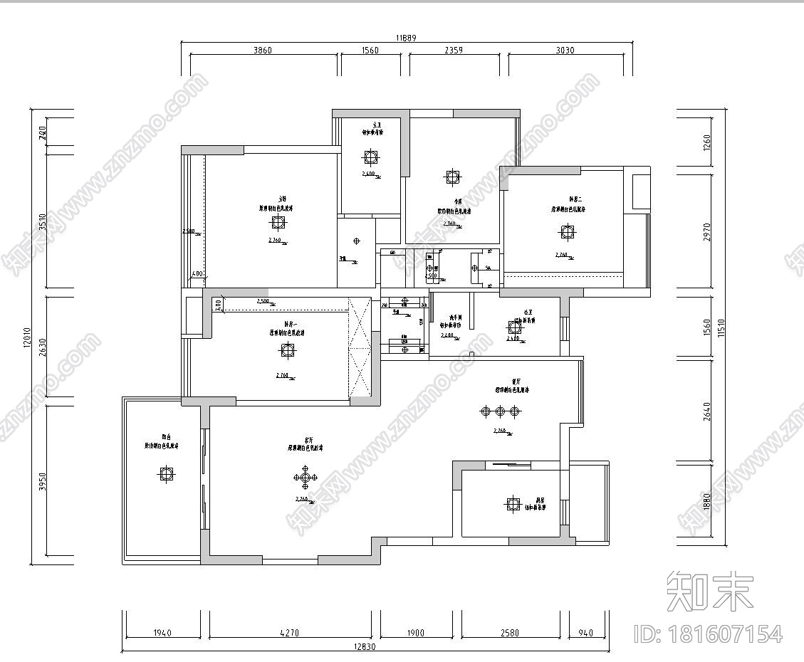 特色一层家居施工图设计(简约风格)cad施工图下载【ID:181607154】