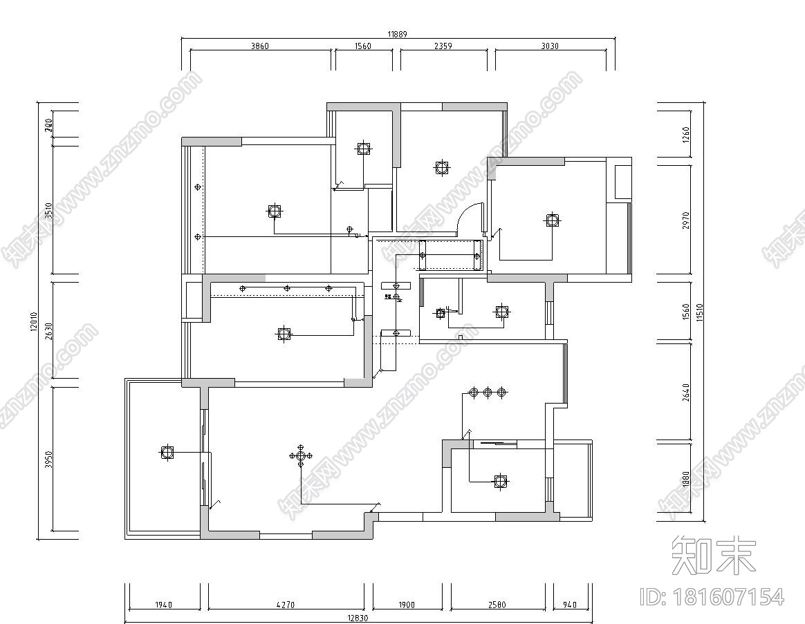 特色一层家居施工图设计(简约风格)cad施工图下载【ID:181607154】