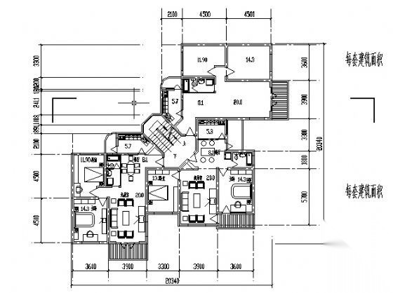 遵义市外环路沙河区修建性规划住宅楼方案图4cad施工图下载【ID:149848105】