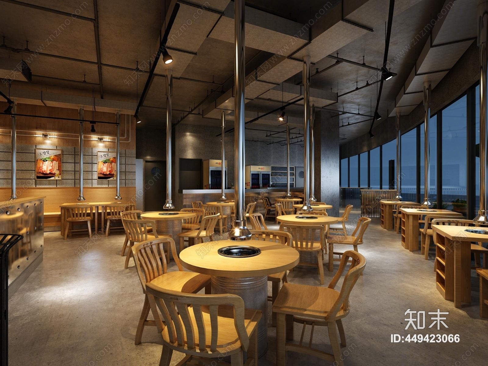 现代烧烤店3D模型下载【ID:449423066】