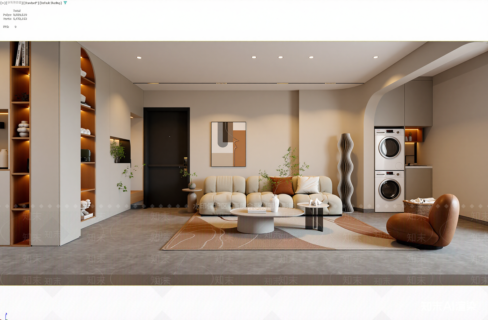 现代家居客厅3D模型下载【ID:1222034376】
