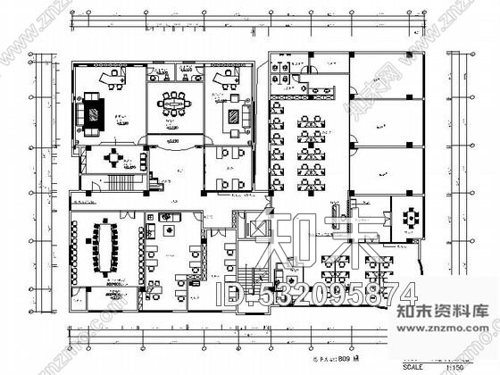 施工图泉州某集团第八层办公楼内装修图施工图下载【ID:532095874】