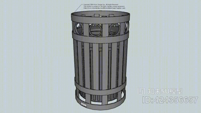 RS10系列系列24加仑垃圾桶SU模型下载【ID:424356657】