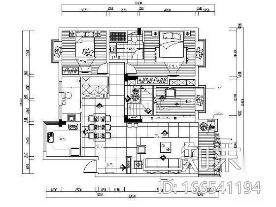 [毕业设计]双层中式别墅设计cad施工图下载【ID:166541194】