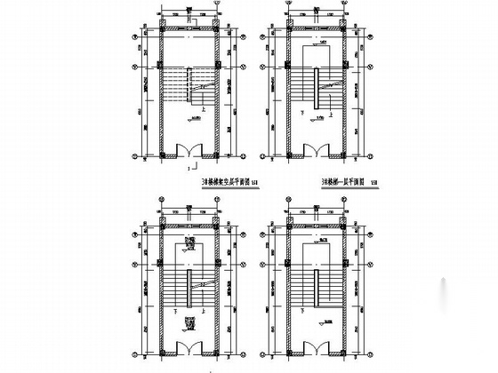 [浙江]现代风格高等院校学生宿舍楼建筑施工图（6层 24...cad施工图下载【ID:166440189】