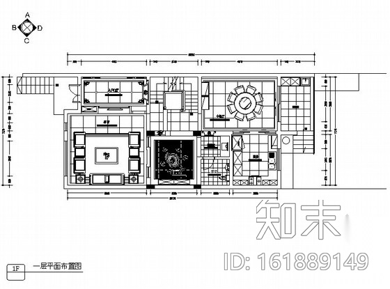 [江苏]宜兴某四层别墅中式风格室内装修图cad施工图下载【ID:161889149】