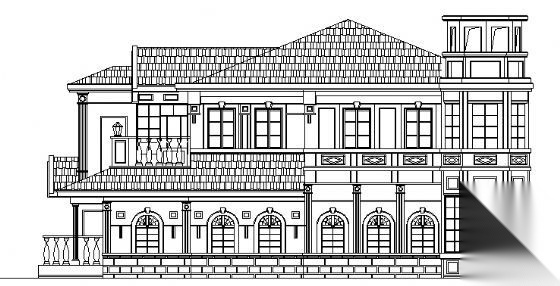 某小型二层别墅建筑方案图03cad施工图下载【ID:149894110】