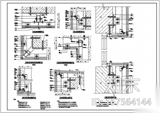 某干挂大理石节点构造详图cad施工图下载【ID:167564144】