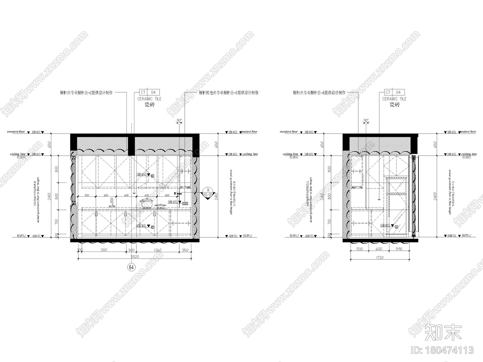 [海南]三亚71㎡现代三居室家装样板间施工图施工图下载【ID:180474113】