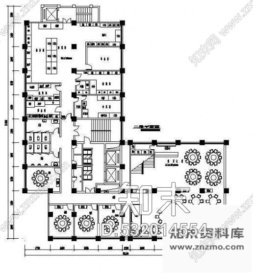 施工图三层餐厅装修方案图cad施工图下载【ID:532014554】