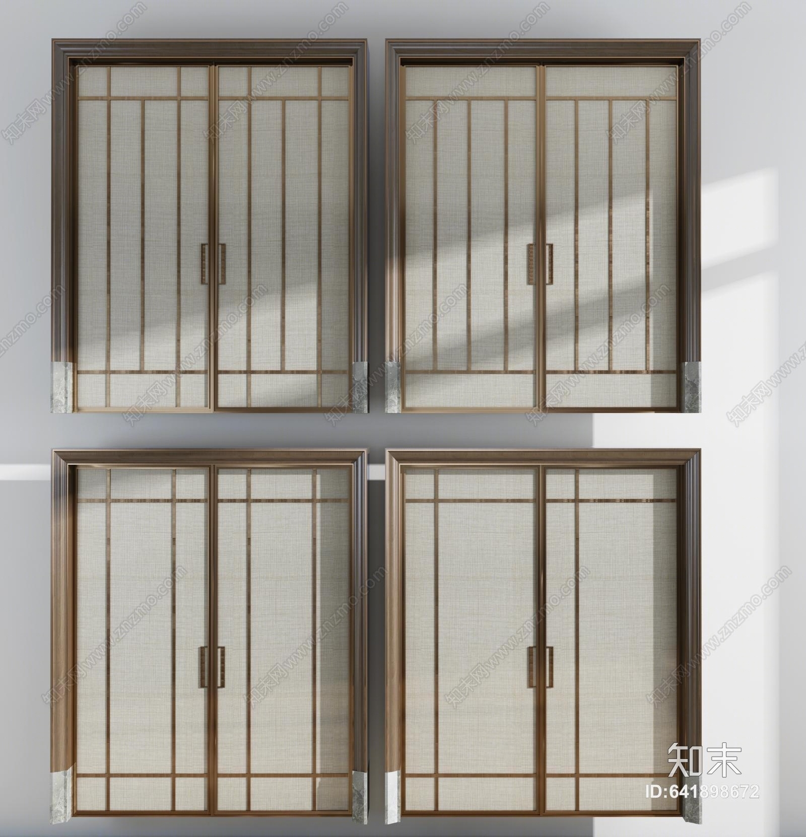 北欧现代新中式推位门3D模型下载【ID:641898672】